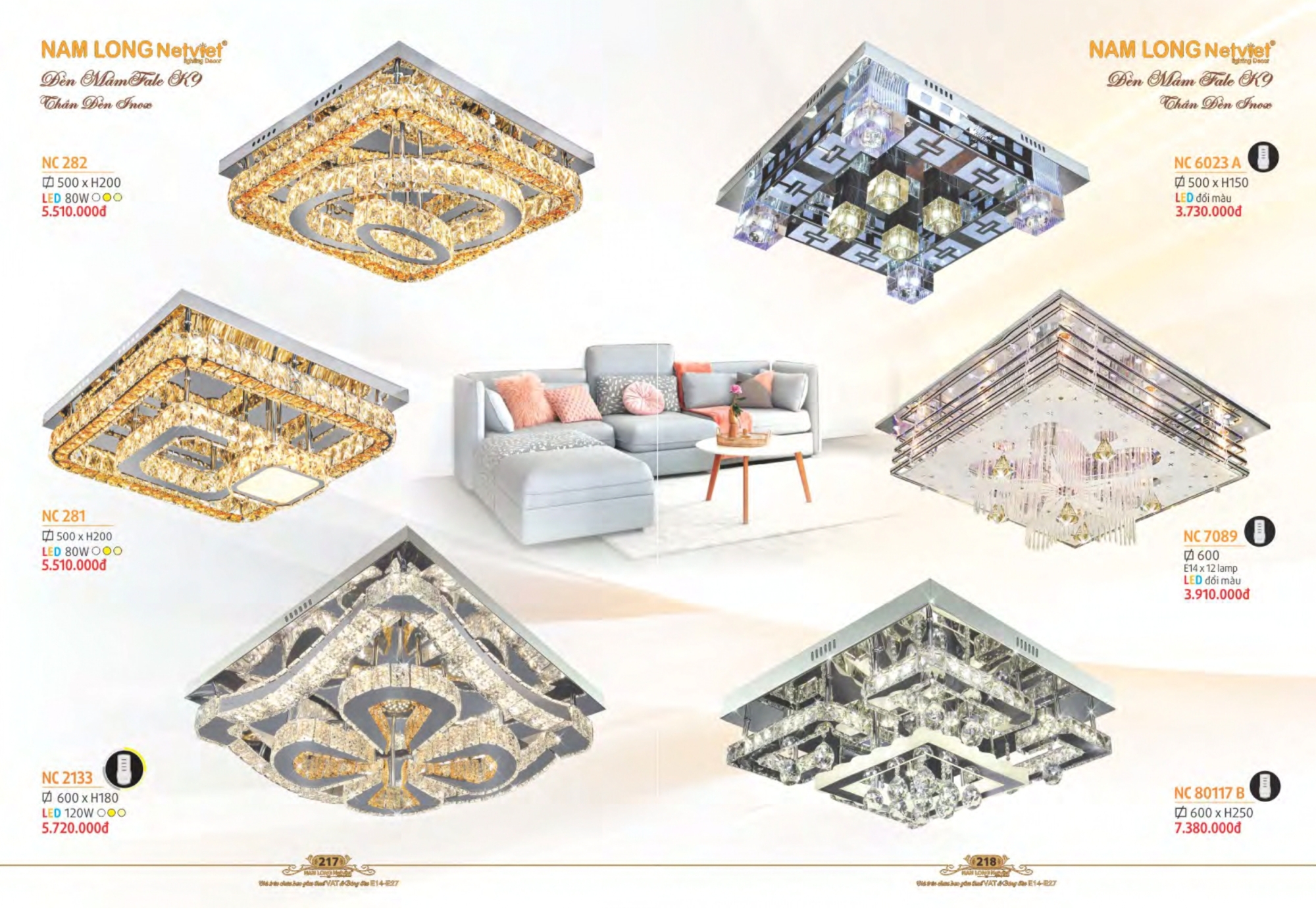 Bảng giá đèn trang trí Nam Long